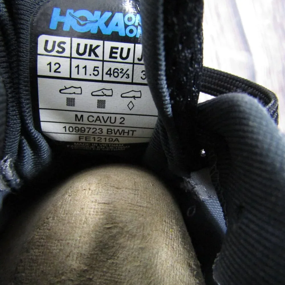 Hoka One One Cavu 2 Shoes Mens Size 12 Black White Running Sneakers 1099723 BWHT